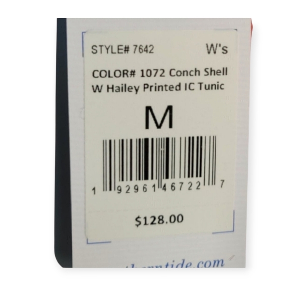 Southern Tide Women's Hailey Printed Performance Tunic in Conch Shell Coral M - Picture 6 of 14